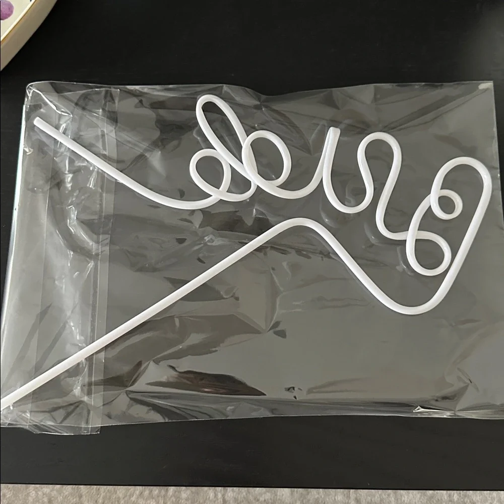 White Bride Party Straw